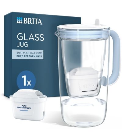 BRITA MAXTRA stekleni vrč za filtriranje vode, 1x filtrirni vložek Pure Performance