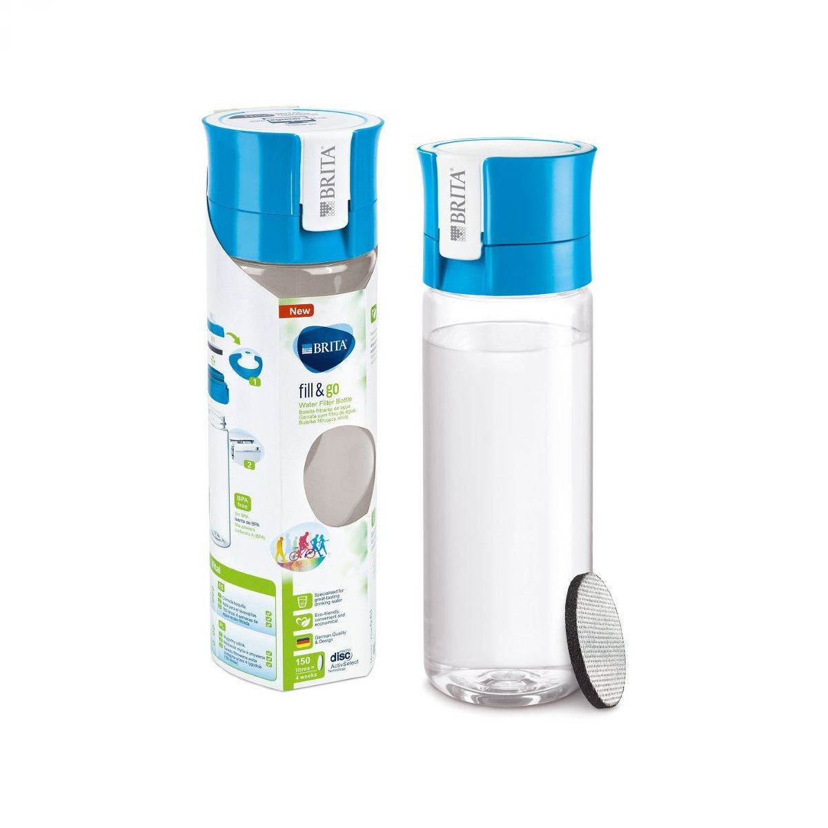 BRITA Fill & Go Vital water filter - bottle, blue