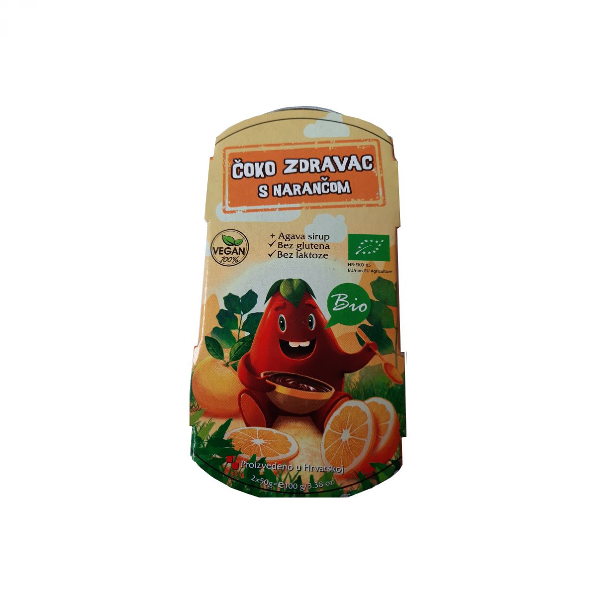 Veganski čokoladni namaz s pomarančo - BIO, 2 x 50 g