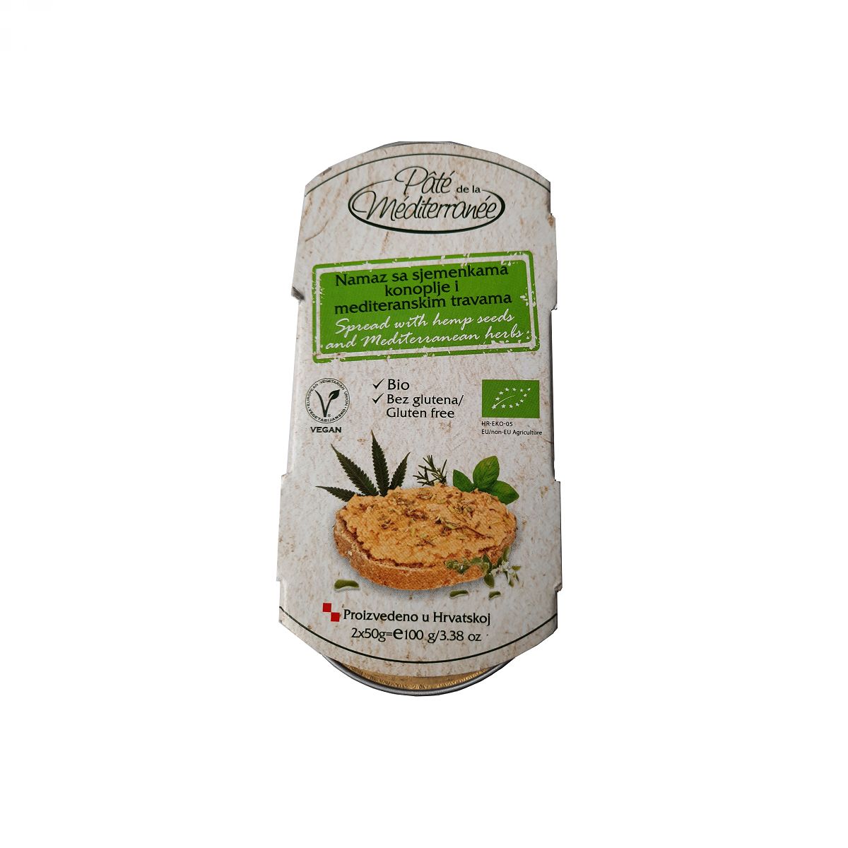 Veganski namaz s konopljinimi semeni in mediteranskimi zelišči - BIO, 2 x 50 g