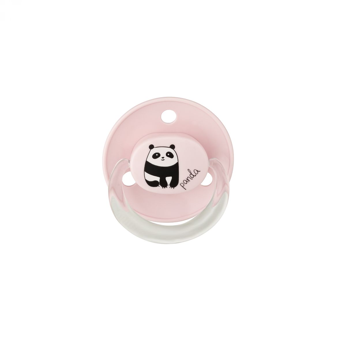 BABY-NOVA Duda okrogla, silikon, dekor, z obročkom, 2 kosa, uni -i panda
