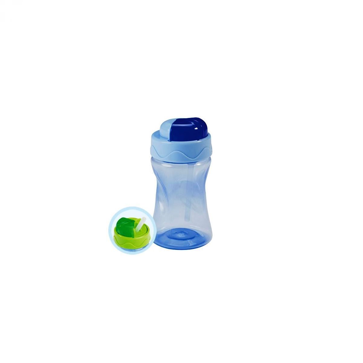 BABY-NOVA Športni lonček s slamico, 300 ml, modri
