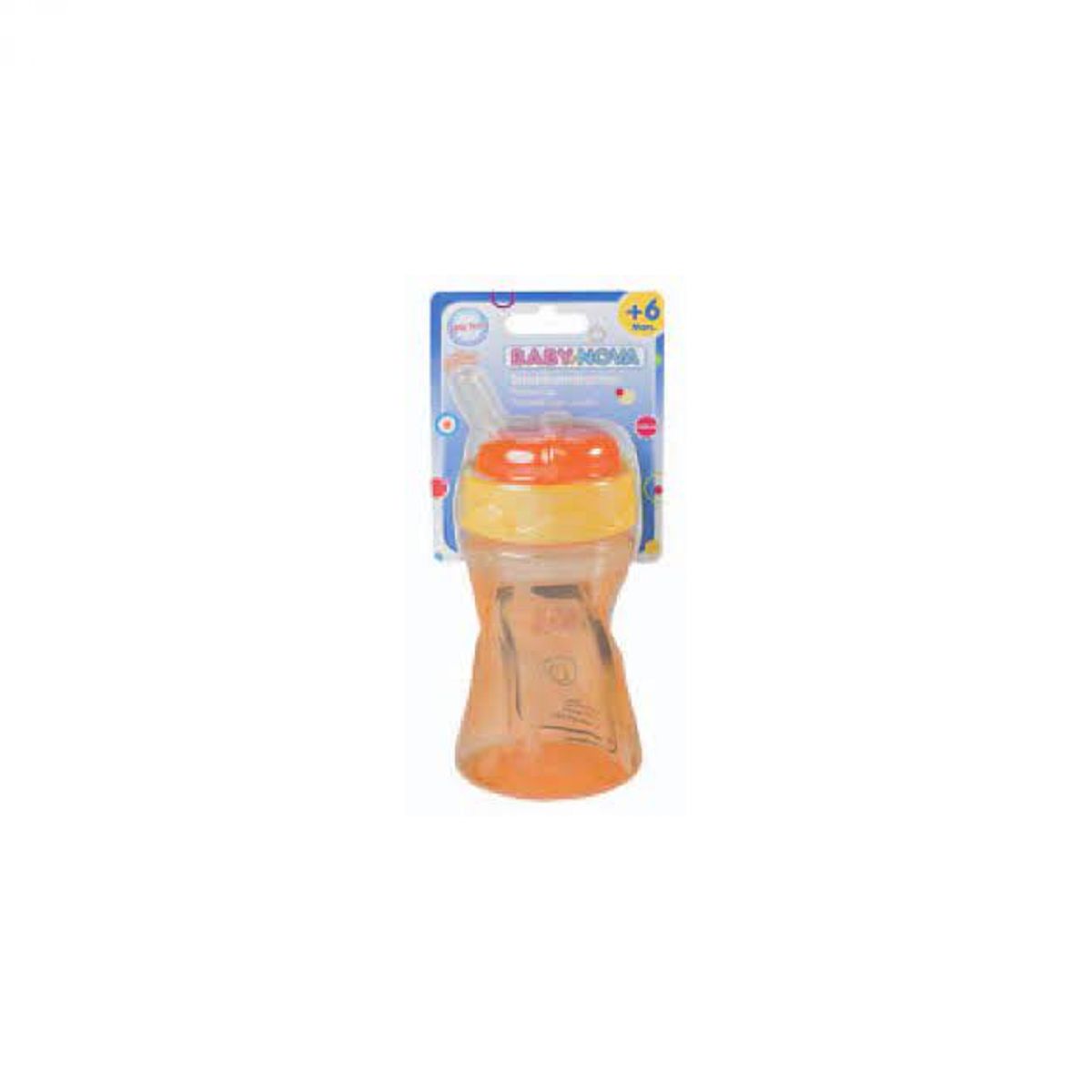 BABY-NOVA Športni lonček s slamico, 300 ml,, oranzen