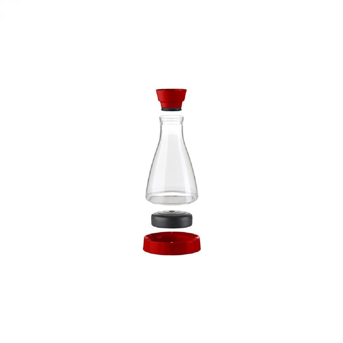 Steklena karafa s hladilnim podstavkom, 1 l, rdeča, sestavni deli - EMSA FLOW