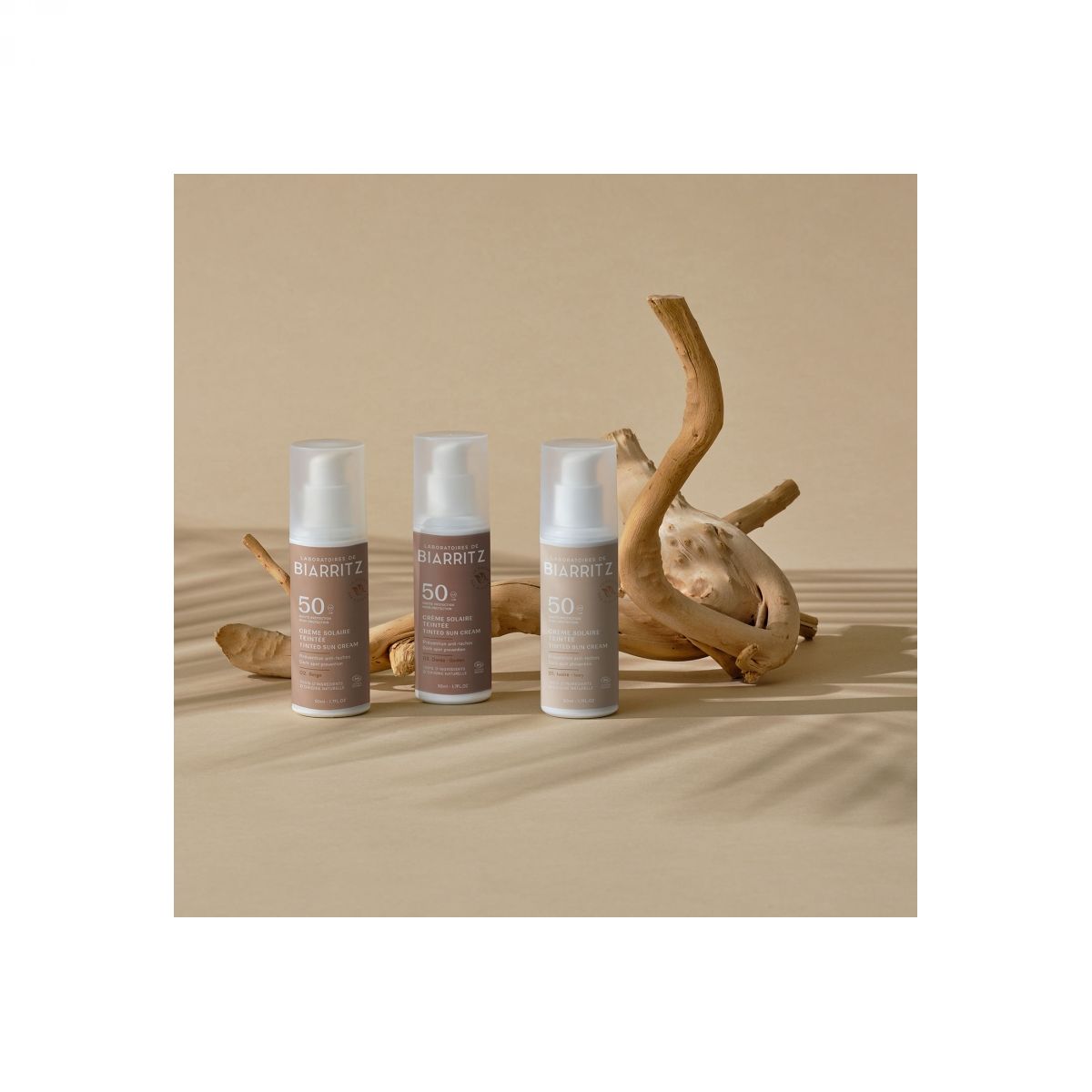BIO Tenirana krema za sončenje za obraz, svetlo bež,  SPF50, 50 ml - BIARRITZ