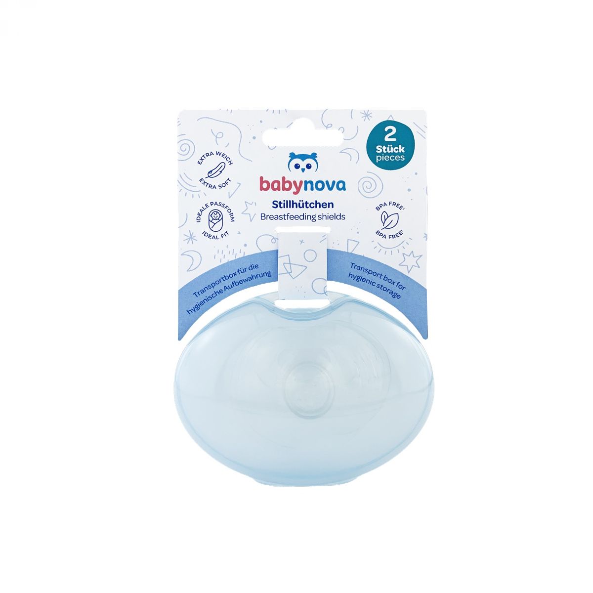 BABY-NOVA Silikonski ščitnik za prsi, za dojenje, 2 kosa