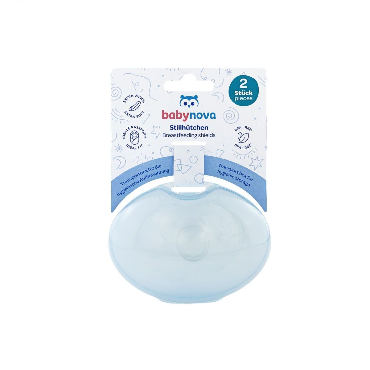 BABY-NOVA Silikonski ščitnik/nastavek za prsi, za dojenje, 2 kosa