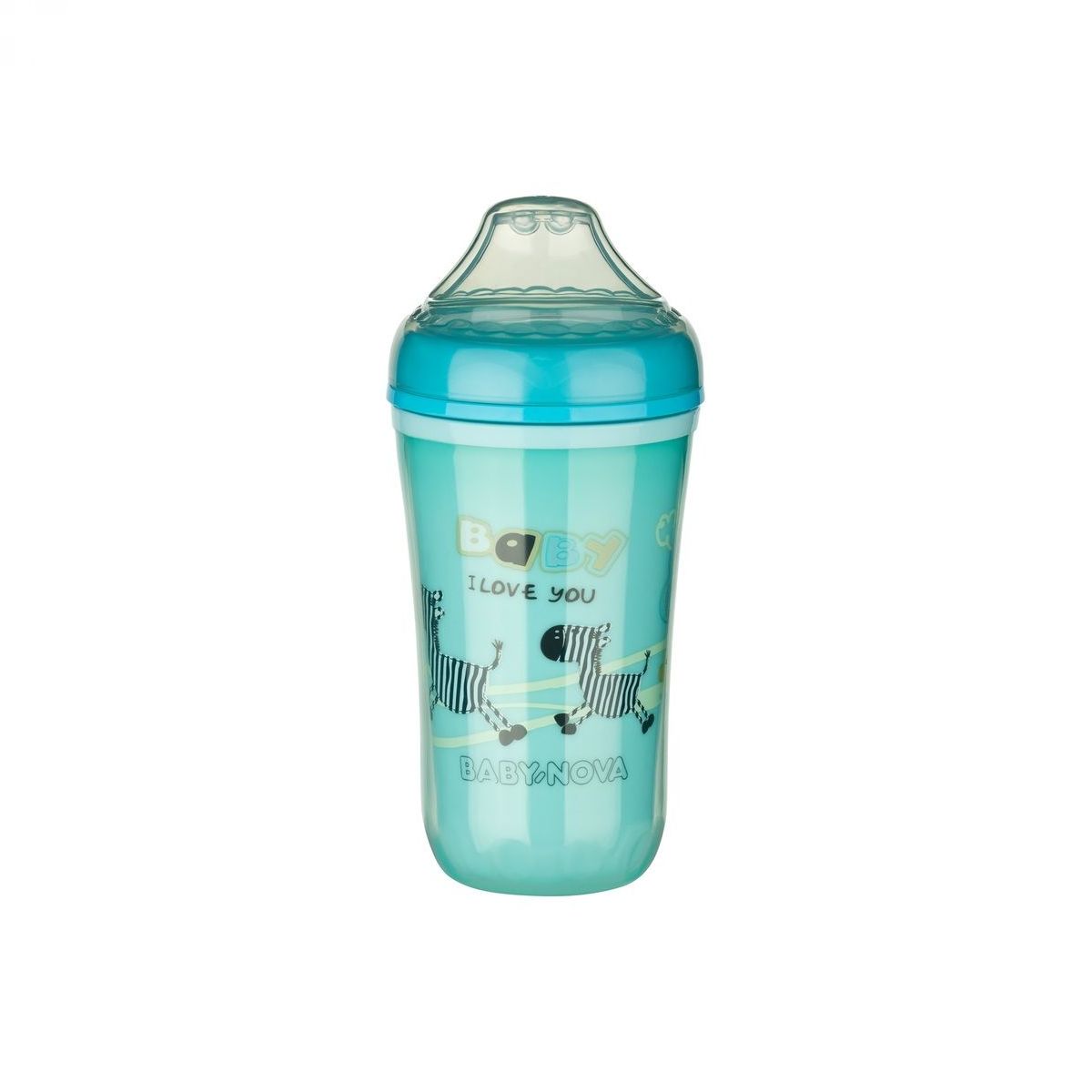 BABY-NOVA, lonček proti polivanju, 250 ml moder