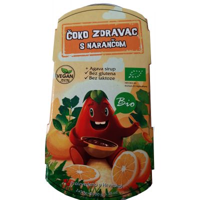 Veganski čokoladni namaz s pomarančo - BIO, 2 x 50 g