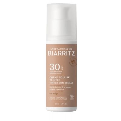 BIO Tenirana krema za sončenje za obraz spf30, 50 ml, bež, zlata
