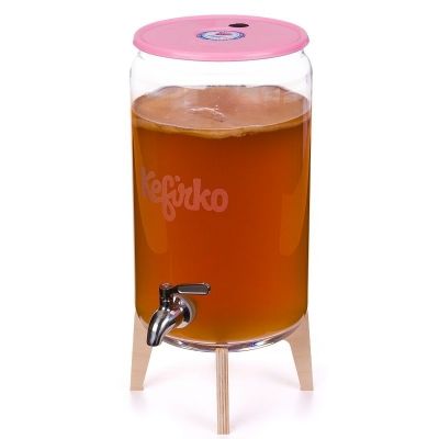 roza kombuča fermentator 7 L, s pipico in stojalom - Kefirko