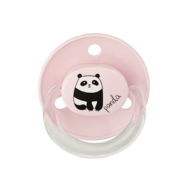BABY-NOVA Duda okrogla, silikon, dekor, z obročkom, 2 kosa, uni -i panda