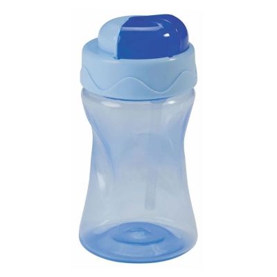 BABY-NOVA Športni lonček s slamico, 300 ml, modri