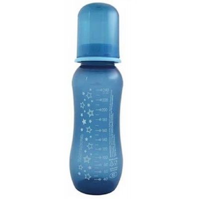 BABY-NOVA PP Steklenička, barvna, 240 ml, z merilno skalo, modra