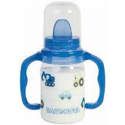 BABY-NOVA PP steklenička 125 ml, z dvema ročajema, modra