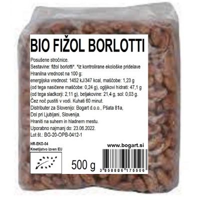 BIO Fižol Borlotti rjavi, 500 g - Ekozona