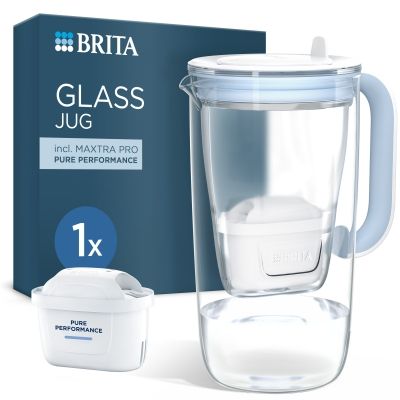 BRITA MAXTRA stekleni vrč za filtriranje vode, 1x filtrirni vložek Pure Performance