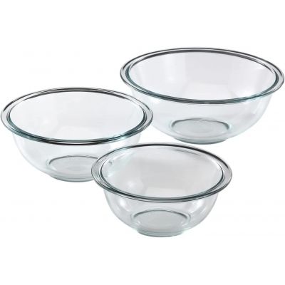 PYREX, set 3 posod za mešanje, 2 L, 1 L  in 0,5 L, iz borosilikatnega (kaljenega) stekla