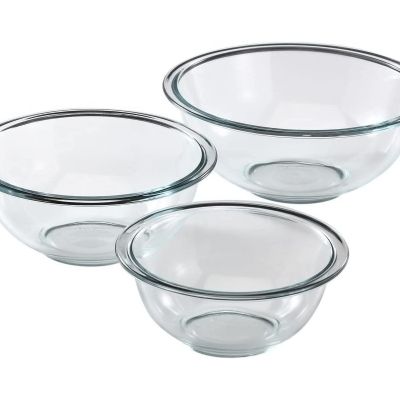 PYREX, set 3 posod za mešanje, 2 L, 1 L  in 0,5 L, iz borosilikatnega (kaljenega) stekla