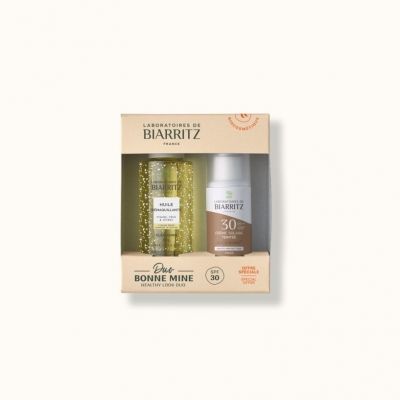 SET DUO, BIO , Tenirana krema za sončenje SPF30, bež, 50 ml, Olje za čiščenje, 100 ml
