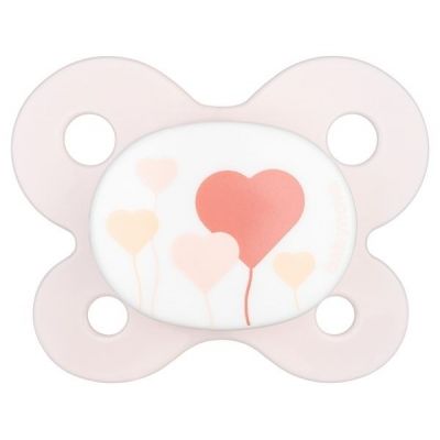 BABY-NOVA, ortodontska silikonska duda brez obročka, velikost 0,  0-2 m, roza
