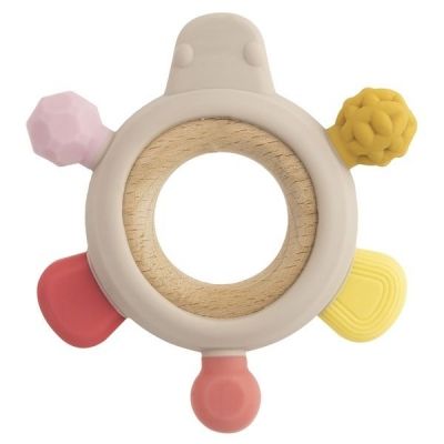 BABY-NOVA, Leseno silikonsko grizalo, 3+ m, z roza barvo