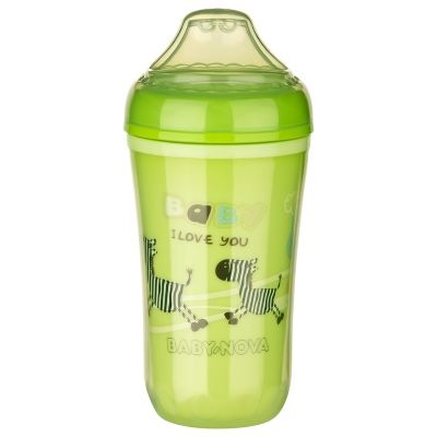 BABY-NOVA, lonček proti polivanju, 250 ml, 6 +m, različni motivi in barve