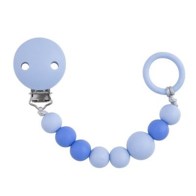 BABY-NOVA, držalo za dude, 3-m - silikonska verižica s sponko,  rmodro