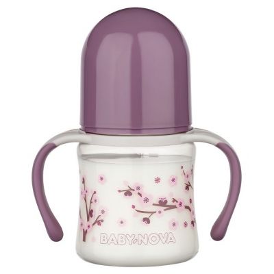 BABY-NOVA PP dekor. steklenička 150 ml, s širokim vratom, za učenje pitja viola