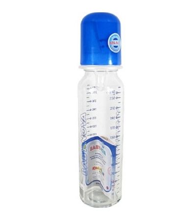 BABY-NOVA Steklenička steklena, enobarvna, 250 ml