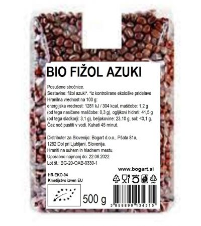 BIO Azuki fižol, 500 g - Ekozona