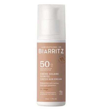 BIO Tenirana krema za sončenje za obraz, bež,  SPF50, 50 ml - BIARRITZ