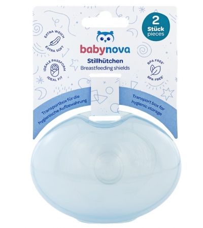BABY-NOVA Silikonski ščitnik za prsi, za dojenje, 2 kosa