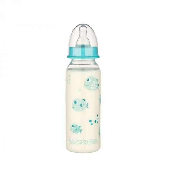 BABY-NOVA PP steklenička 250 ml v treh motivih - ribe, slona in zajca