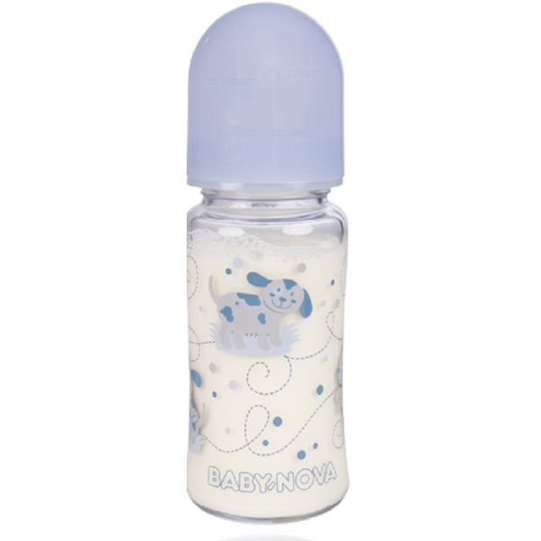 BABY-NOVA Steklenička steklena, široki vrat, 240 ml