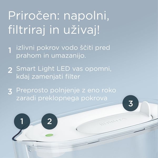 BRITA STYLE Cool LED, mat modra, 2,4 L
