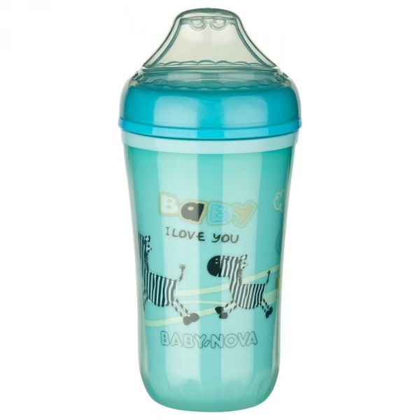 BABY-NOVA, lonček proti polivanju, 250 ml, 6 +m, različni motivi in barve