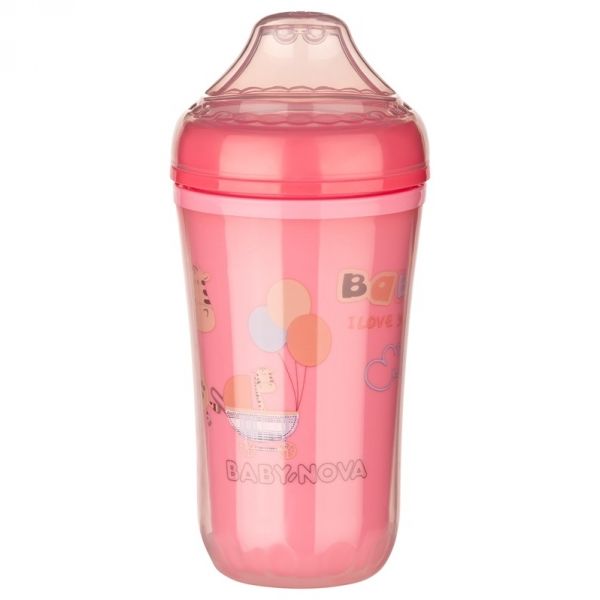 BABY-NOVA, lonček proti polivanju, 250 ml, 6 +m, različni motivi in barve