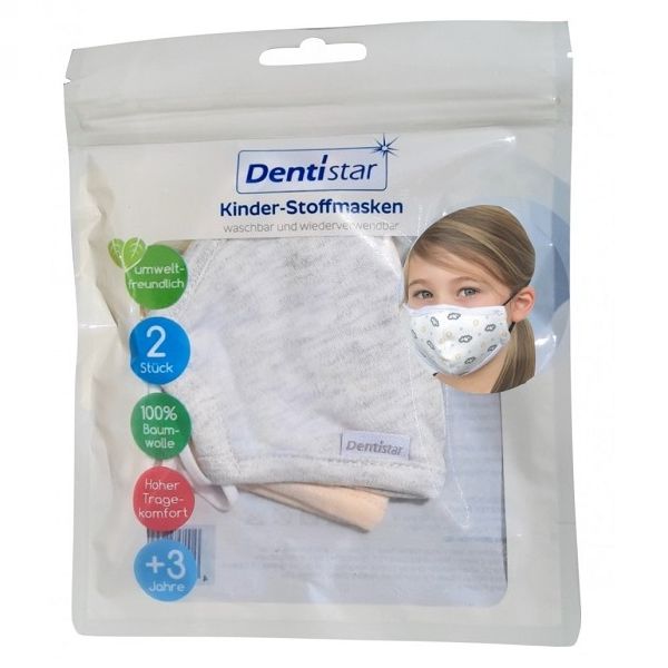 Dentistar bombažna obrazna maska,za otroke od 3 leta dalje - 2 kosa