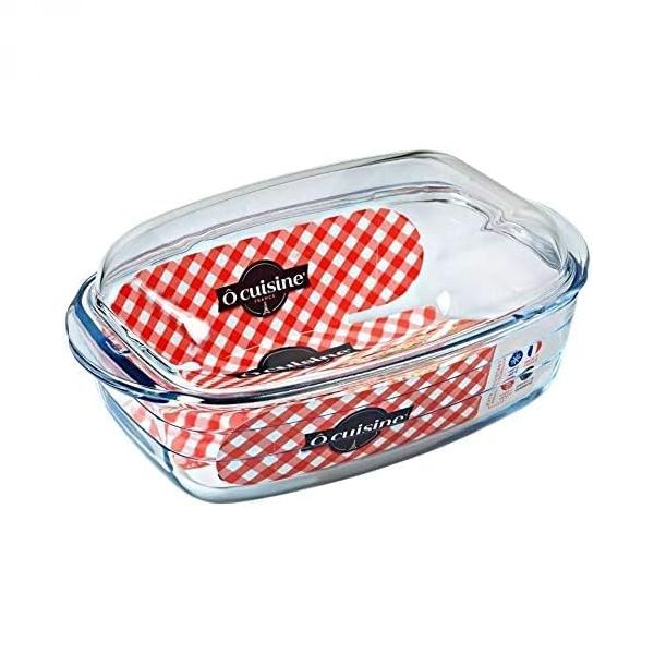 Pravokotni stekleni pekač s pokrovom, 7 L  - OCUISINE